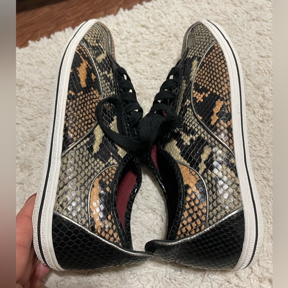 Marc by Marc Jacobs Two Tone Python Embossed Leather Sneakers - Picture 6 of 11